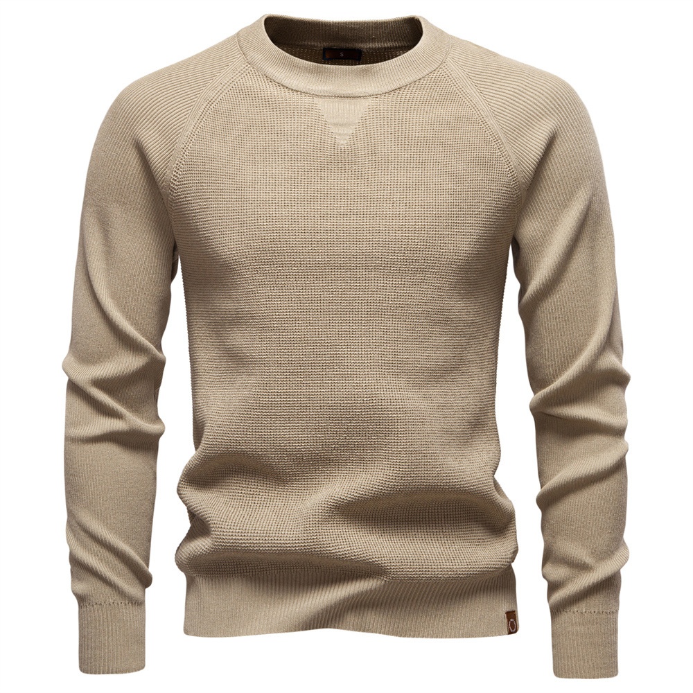 Pull homme automne-hiver col rond couleur unie style business casual