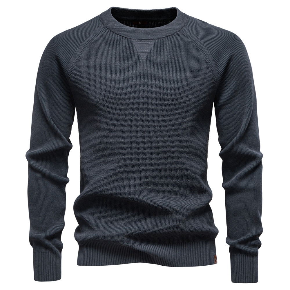 Pull homme automne-hiver col rond couleur unie style business casual