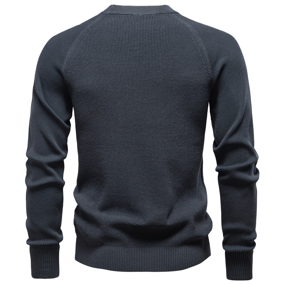 Pull homme automne-hiver col rond couleur unie style business casual