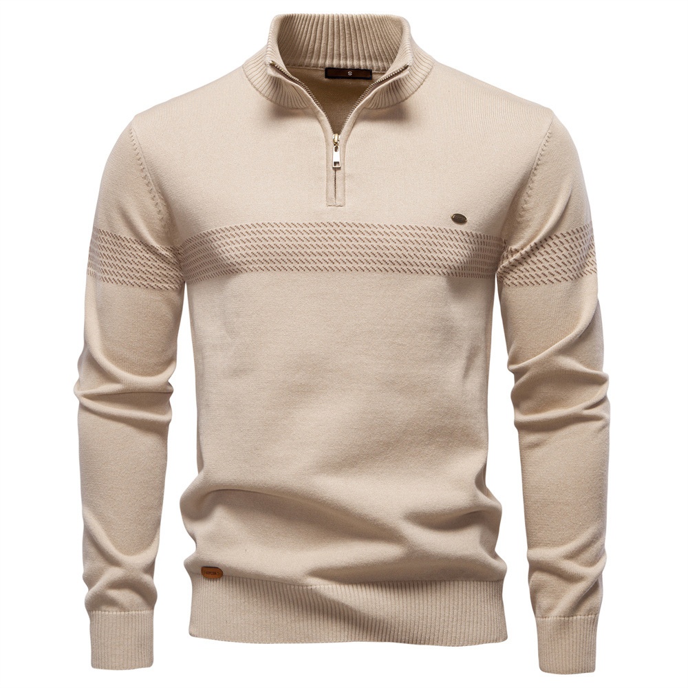 Premium Half-Zip Stand Collar Winter Sweater for Men