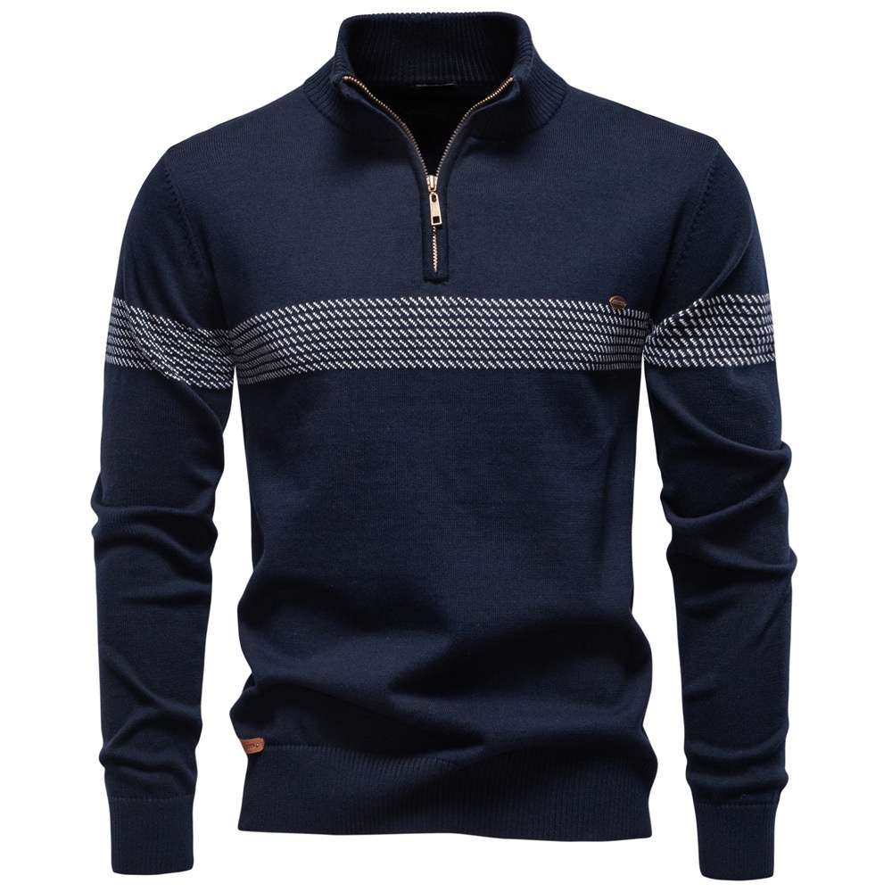 Premium Half-Zip Stand Collar Winter Sweater for Men