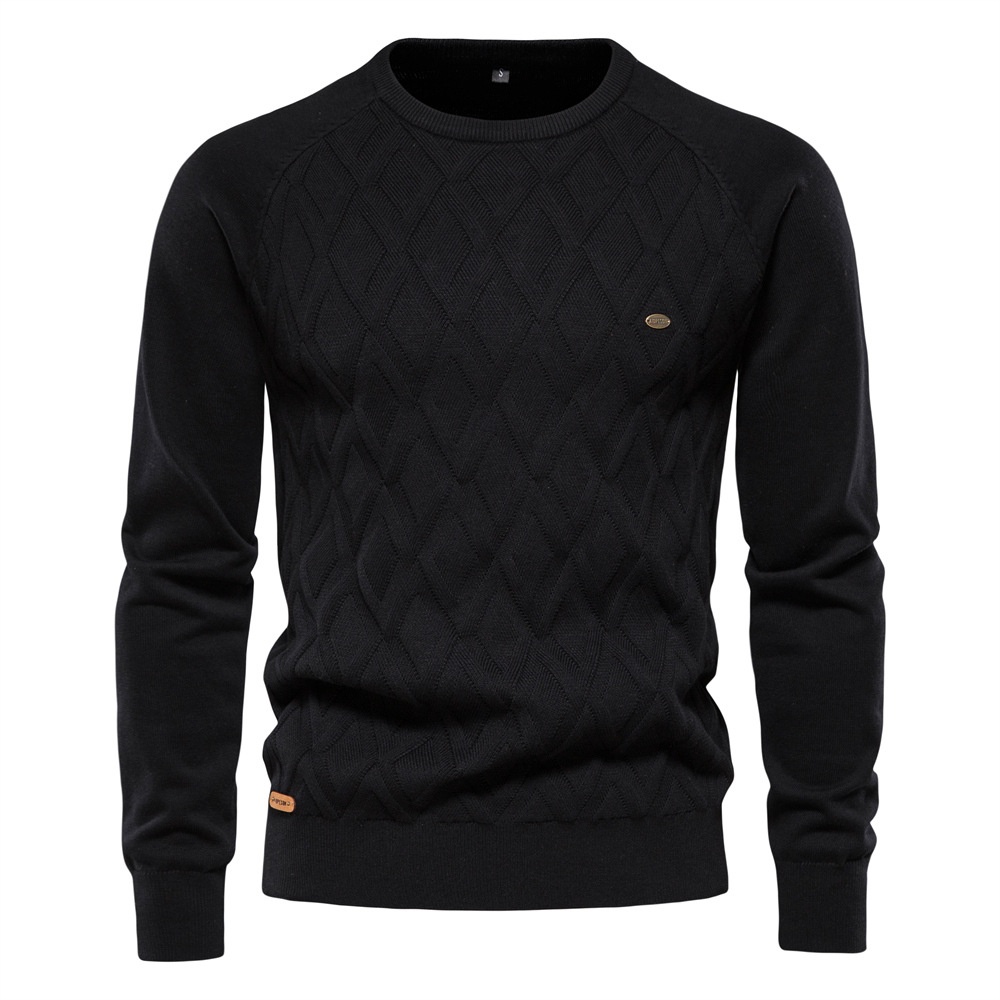 Maglione da uomo a tinta unita, stile casual autunno/inverno.