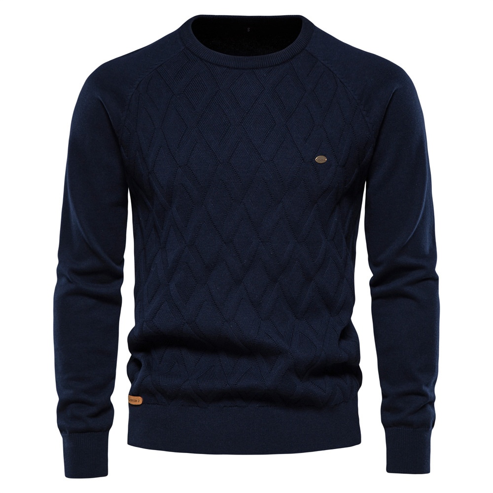Maglione da uomo a tinta unita, stile casual autunno/inverno.