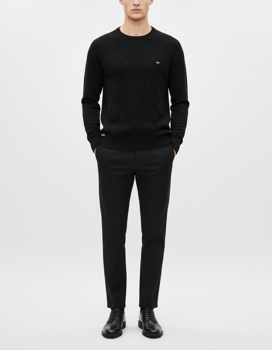 Maglione da uomo a tinta unita, stile casual autunno/inverno.