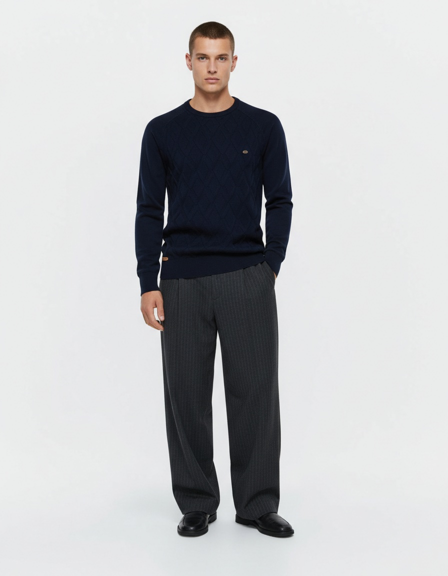 Maglione da uomo a tinta unita, stile casual autunno/inverno.
