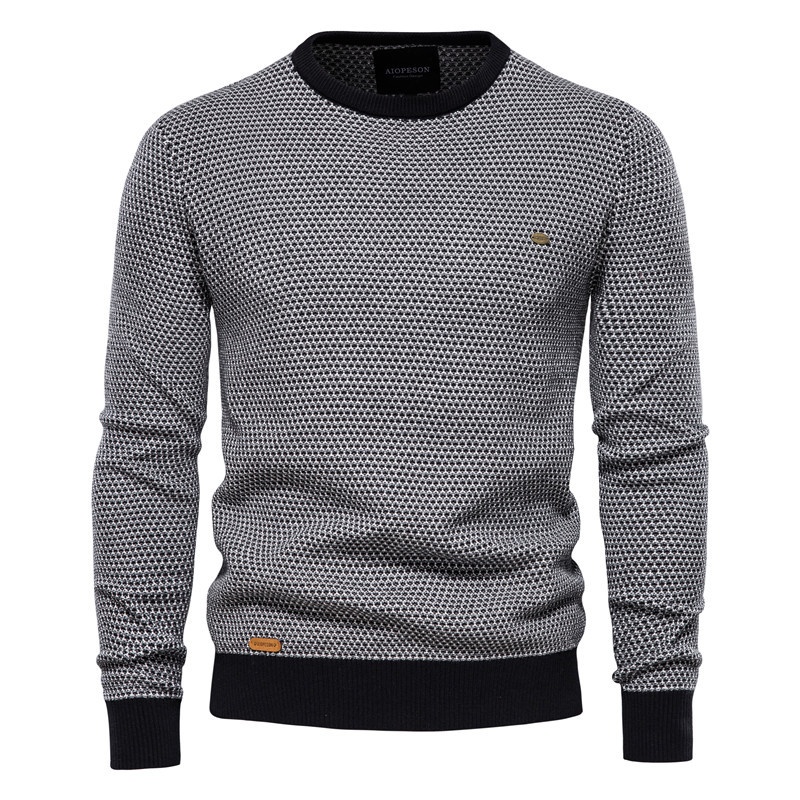 Men's High Elasticity Crew Neck Long Sleeve Pullover Base Layer Top for Autumn and Winter