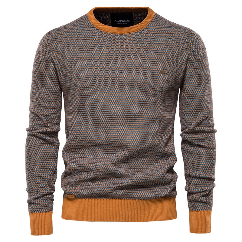 Men's High Elasticity Crew Neck Long Sleeve Pullover Base Layer Top for Autumn and Winter