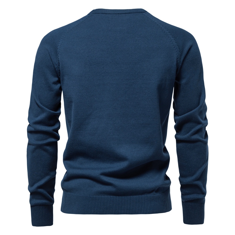 Raglan Sleeve Pullover Men's Sweater for Autumn and Winter Casual Wear