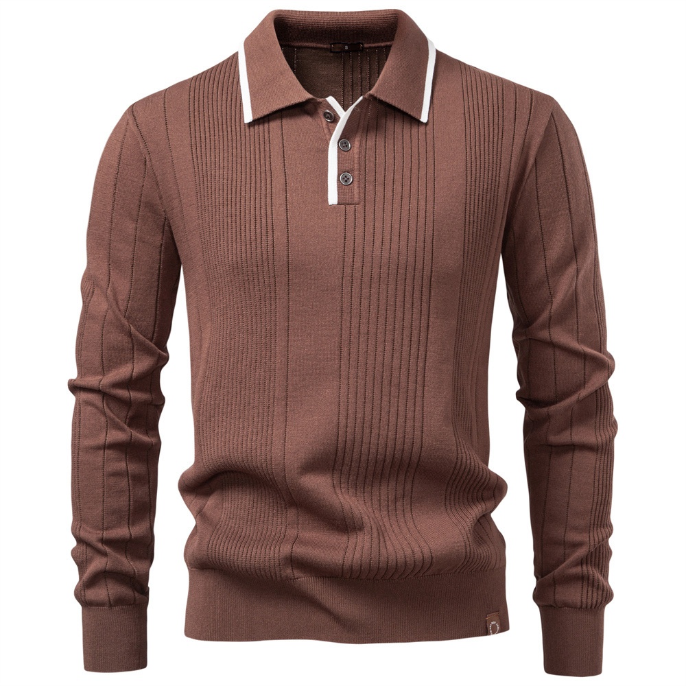 Men's Autumn/Winter Half-Zip Lapel Knitted Casual Sweater