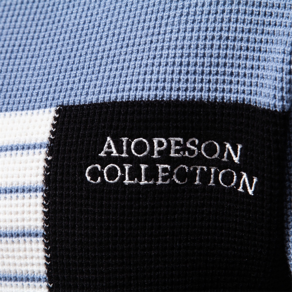 Casual Striped Patchwork Crew Neck Long-Sleeve Men's Autumn and Winter Sweater