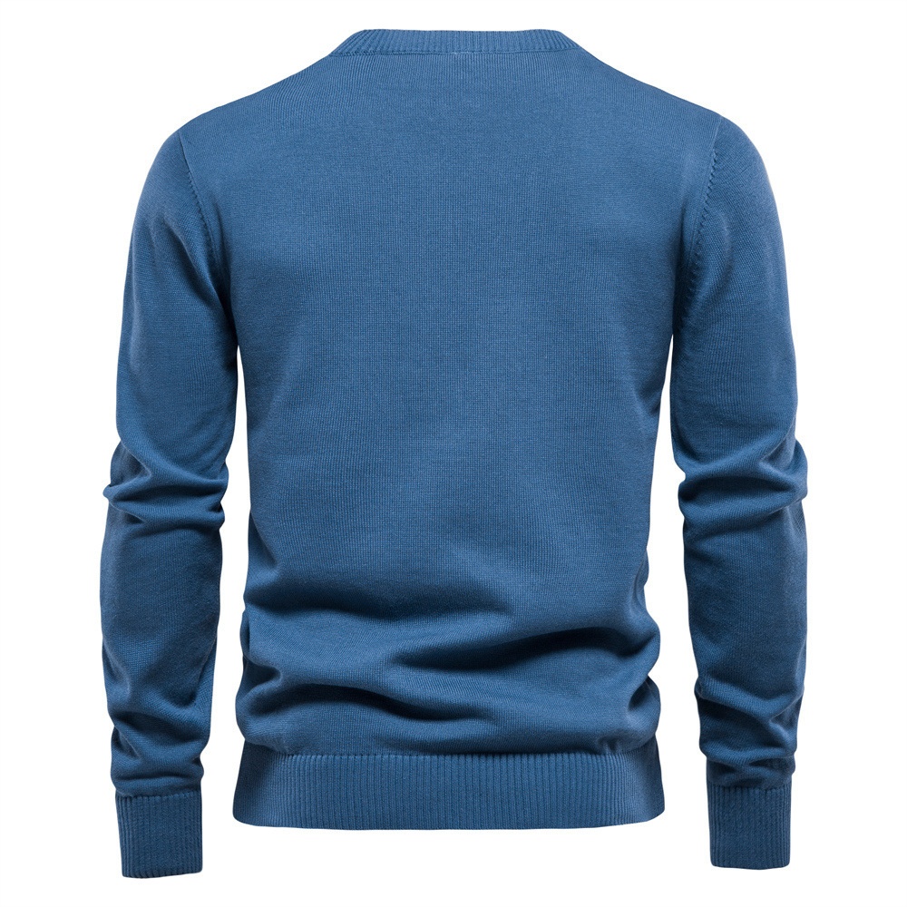 Men's Casual Winter Henley Collar Pullover Knitwear