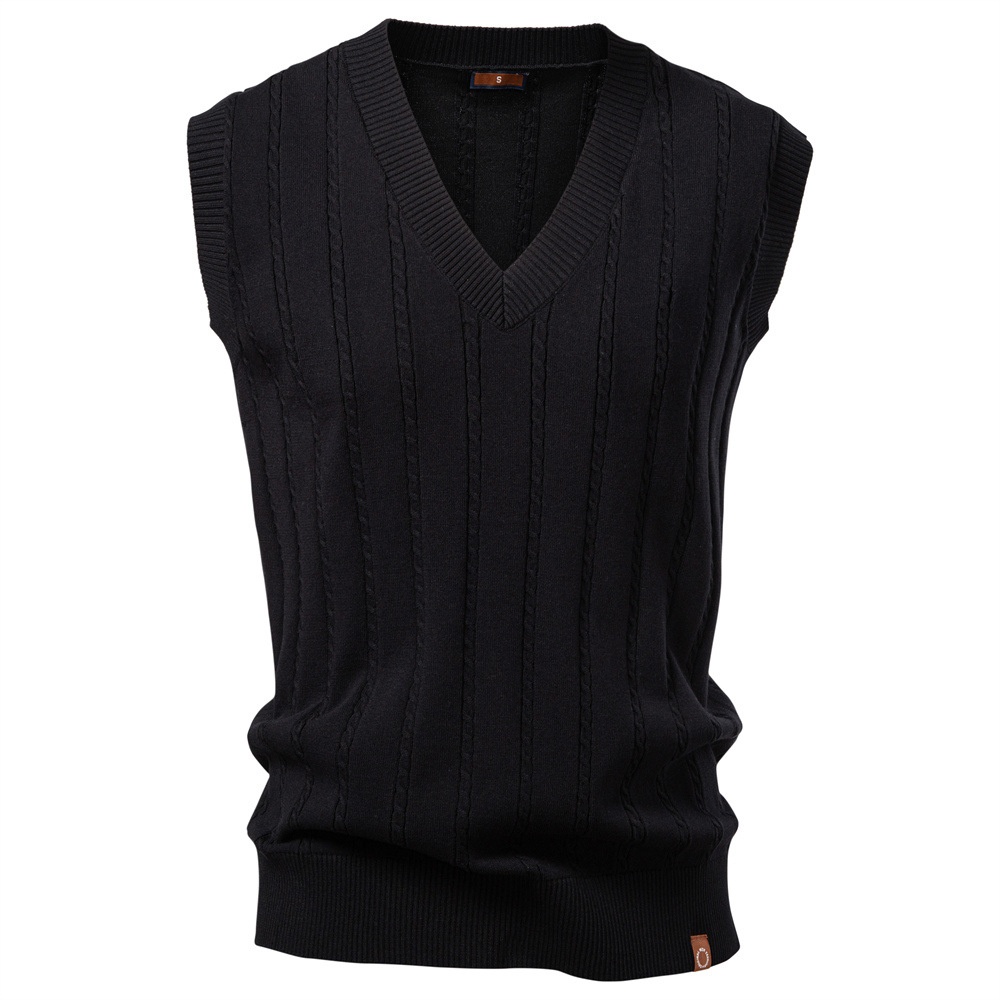 Men's V-Neck Cable Knit Business Casual Winter Waistcoat