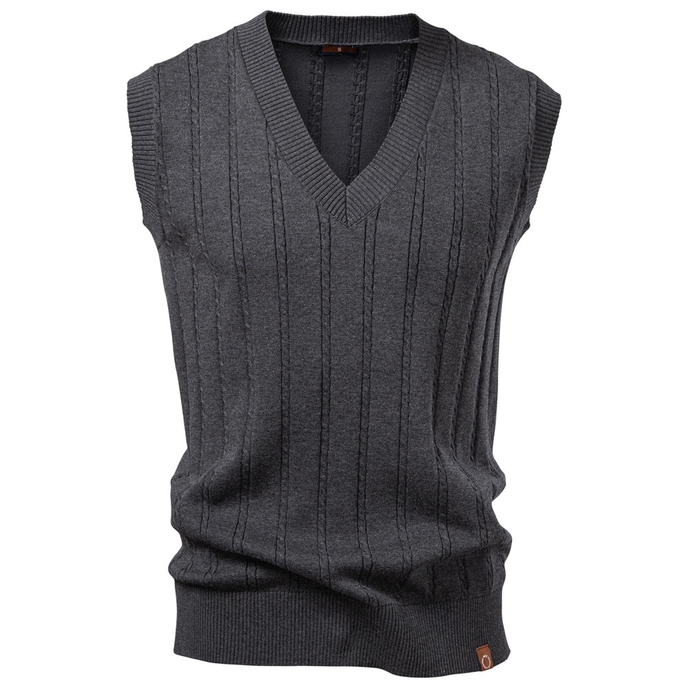 Men's V-Neck Cable Knit Business Casual Winter Waistcoat