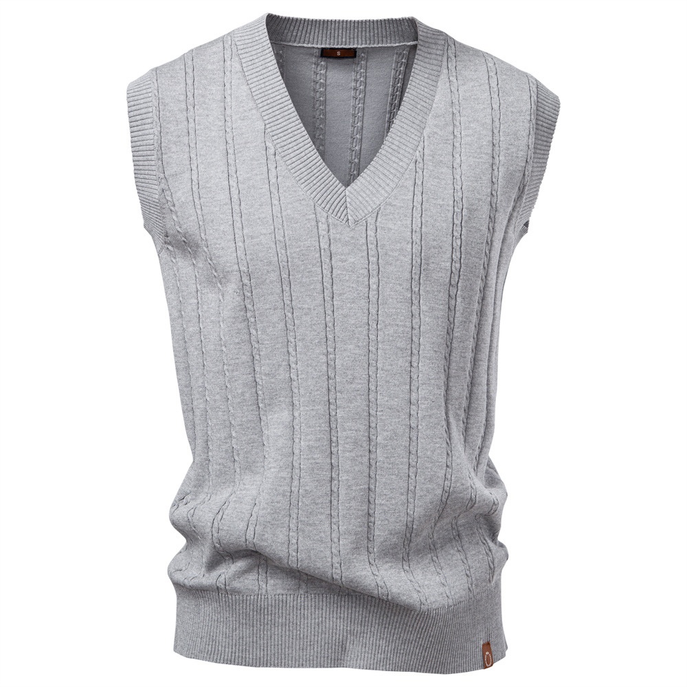 Men's V-Neck Cable Knit Business Casual Winter Waistcoat