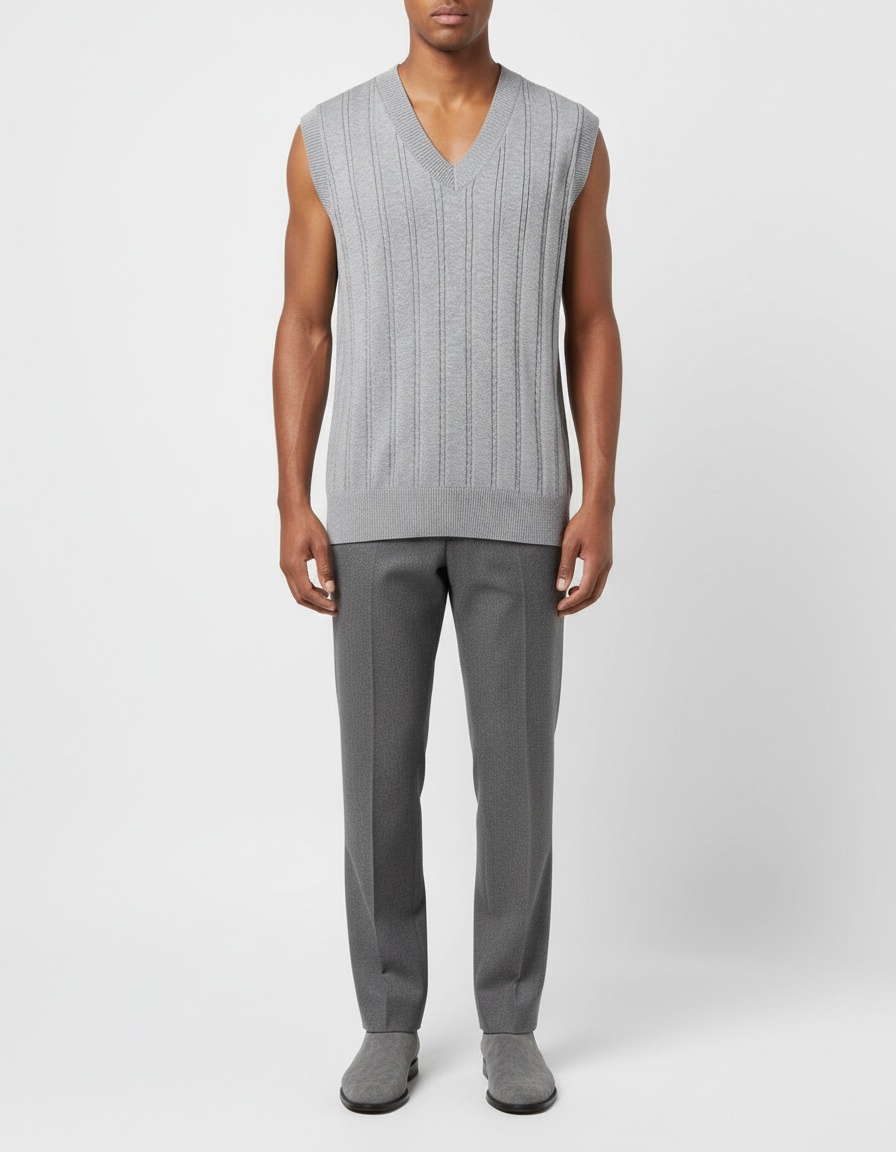 Men's V-Neck Cable Knit Business Casual Winter Waistcoat