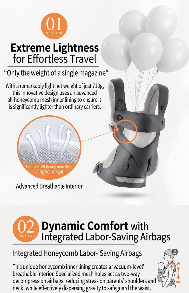 Ergonomic 360 Breathable Baby Carrier for Newborns & Toddlers