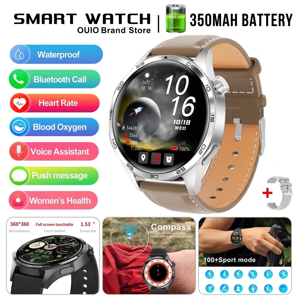 GT5 Pro Smart Watch with 1.53" Round HD Display & Bluetooth Calling