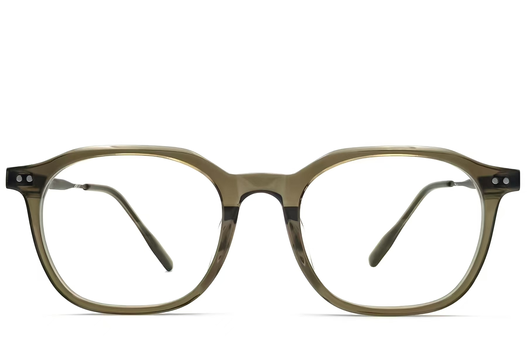 BS1913-0551_Green_Rectangular_Titanium_Glasses_front