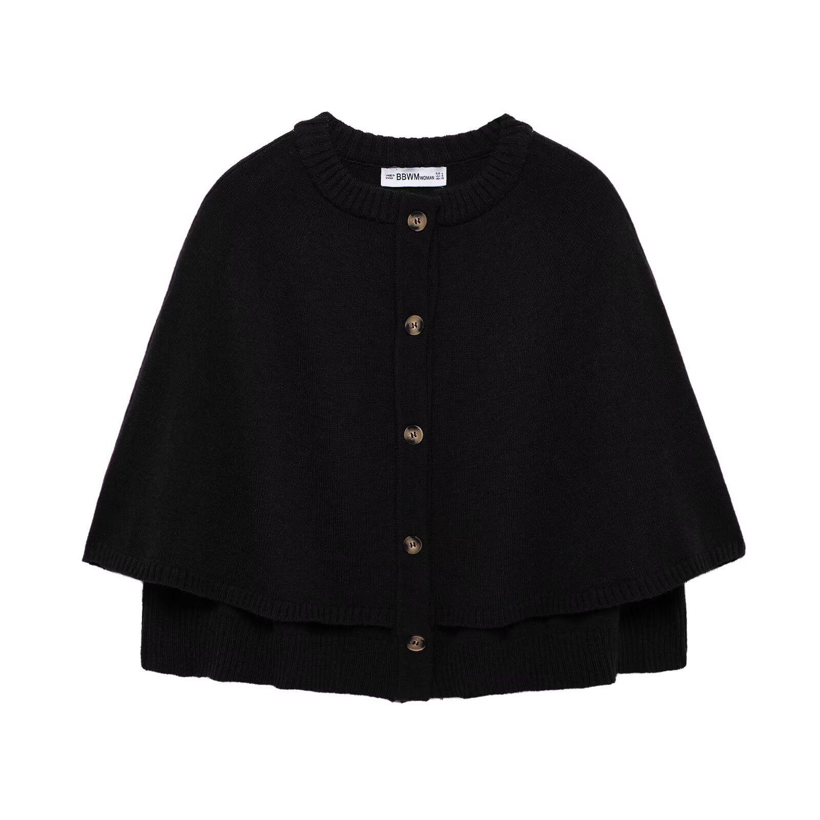 Knitted Wool Shawl Cardigan - European Style KUN-00028