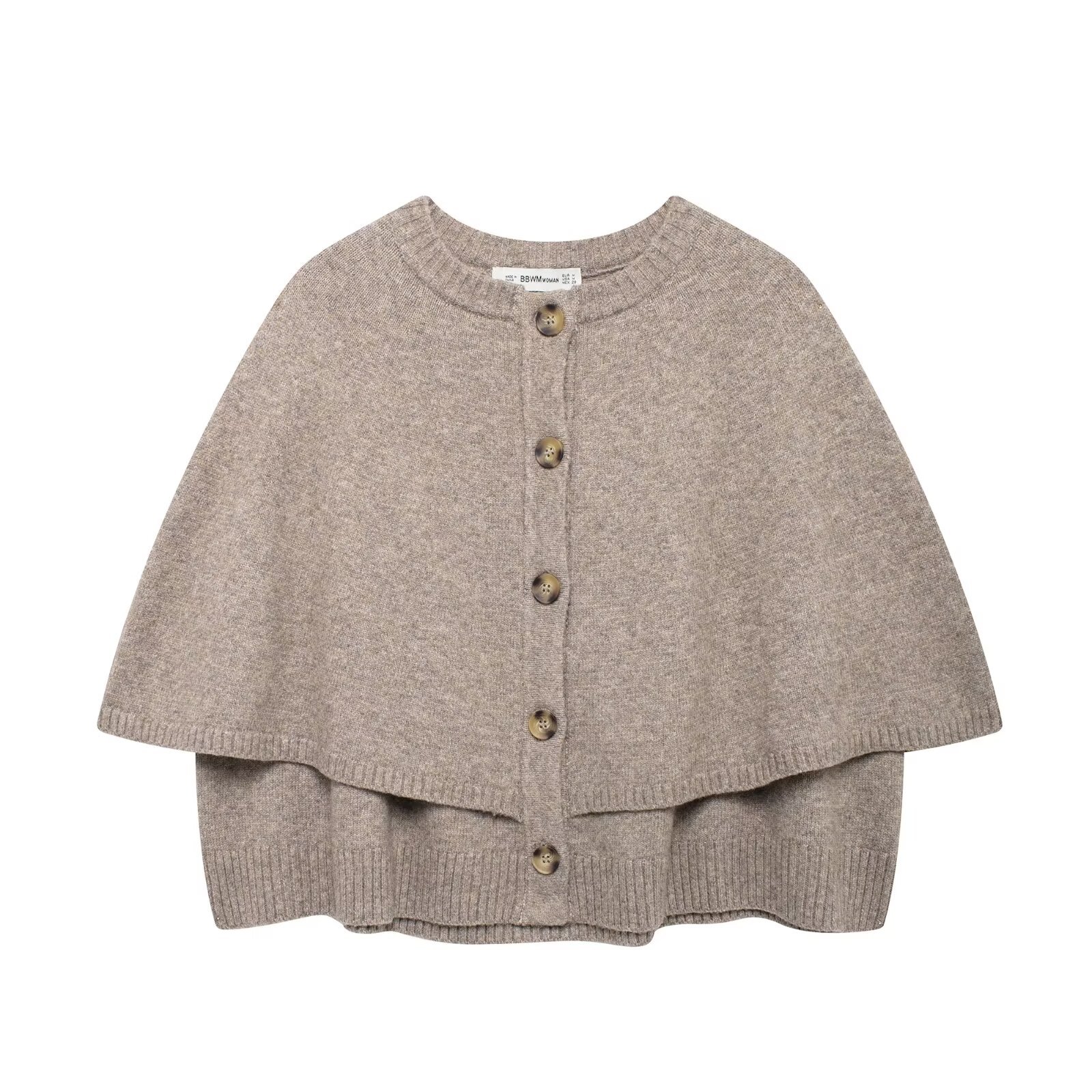 Knitted Wool Shawl Cardigan - European Style KUN-00028