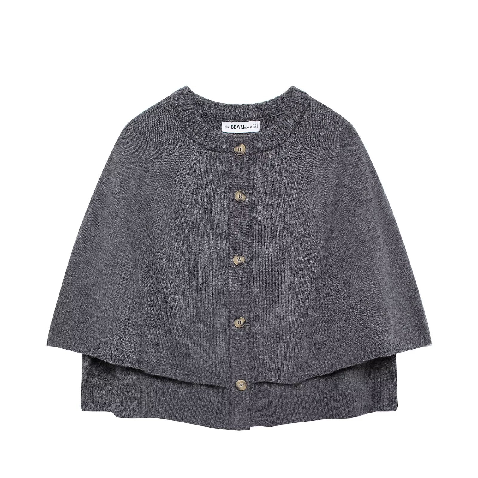 Knitted Wool Shawl Cardigan - European Style KUN-00028