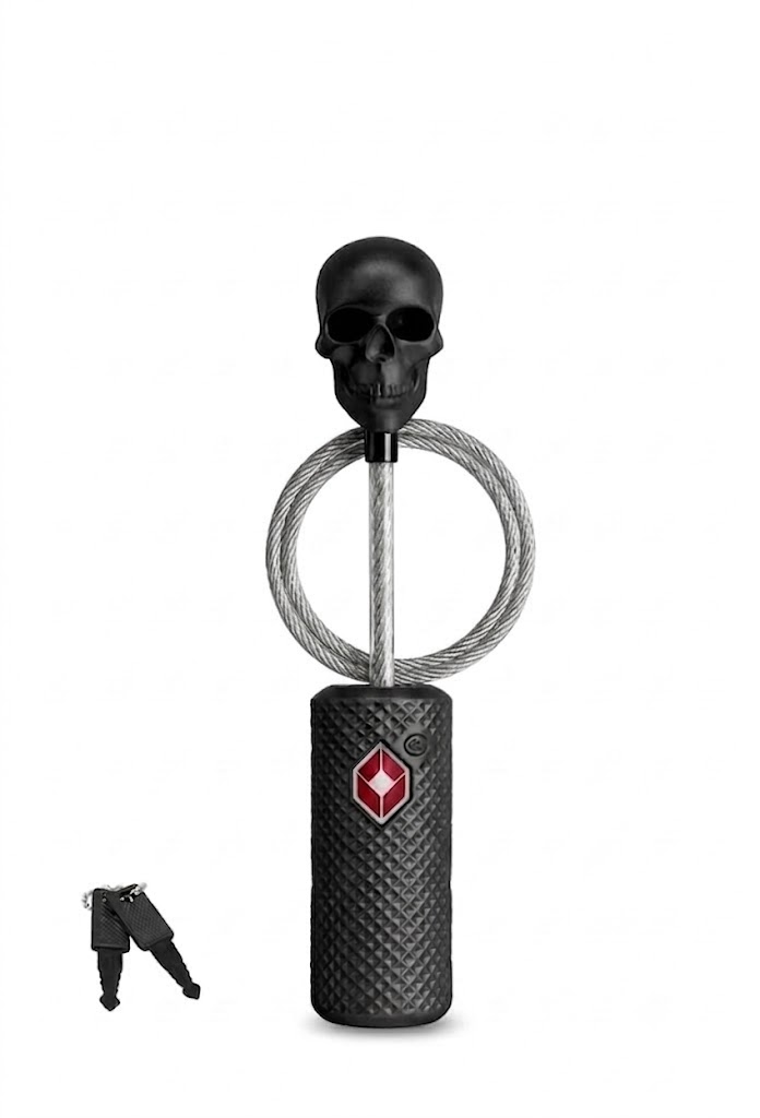 TSA Approved Skull Head Luggage Lock, Unique Travel Security Padlock, Resettable 3-Dial Combination, Durable Zinc Alloy for Suitcase, Backpack