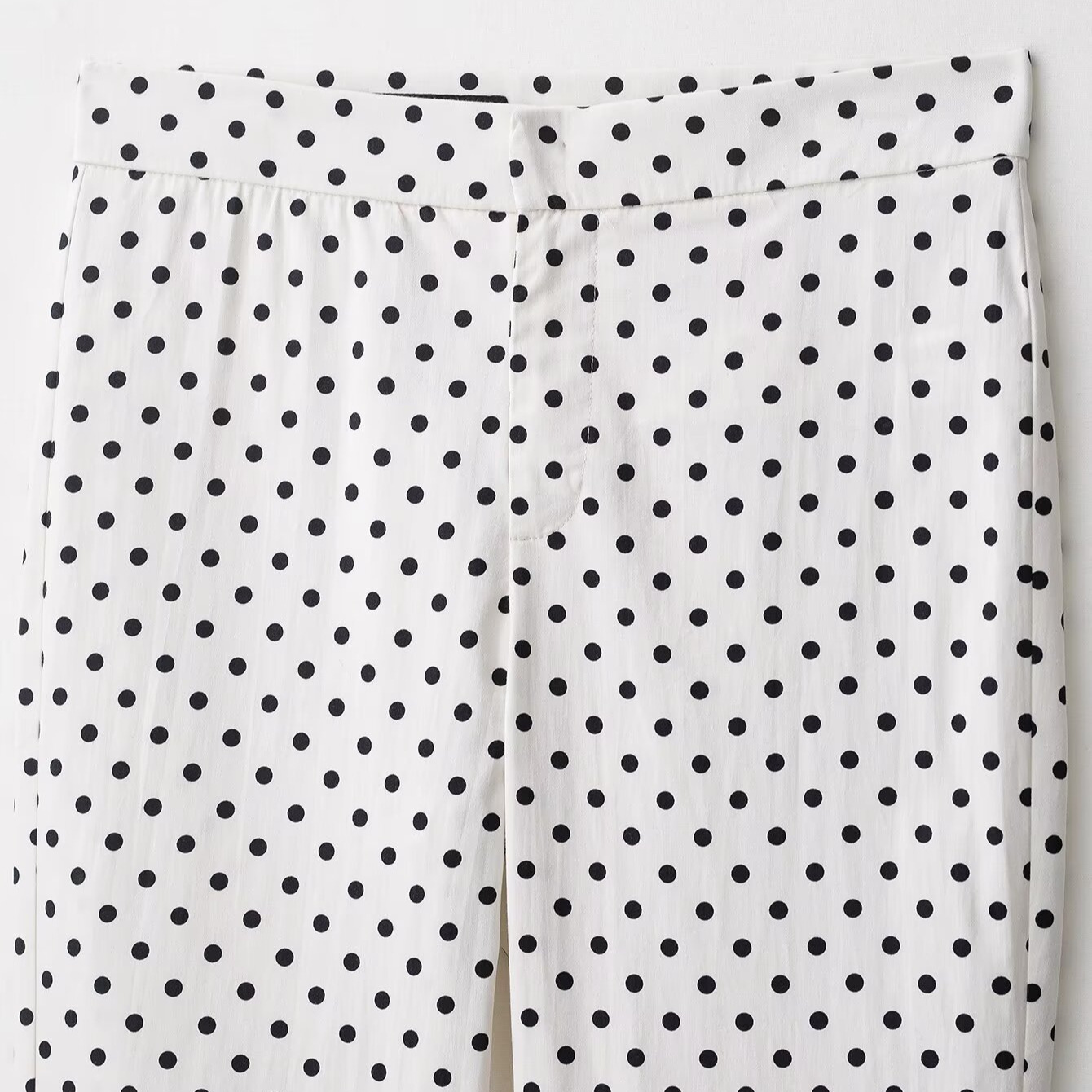 Flared Cropped Pants - Polka Dot High Waist KUN-00015