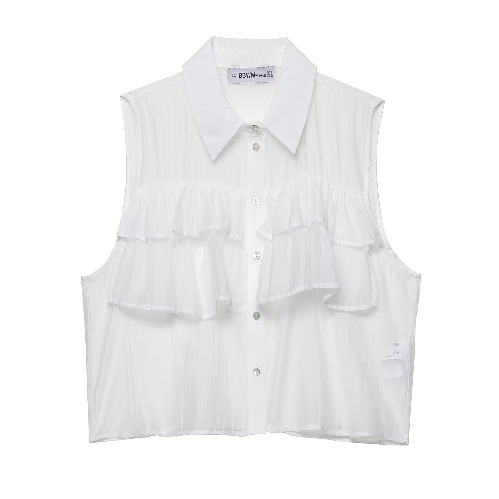 Women's Semi-Sheer Layered Top - European Style KUN-00097