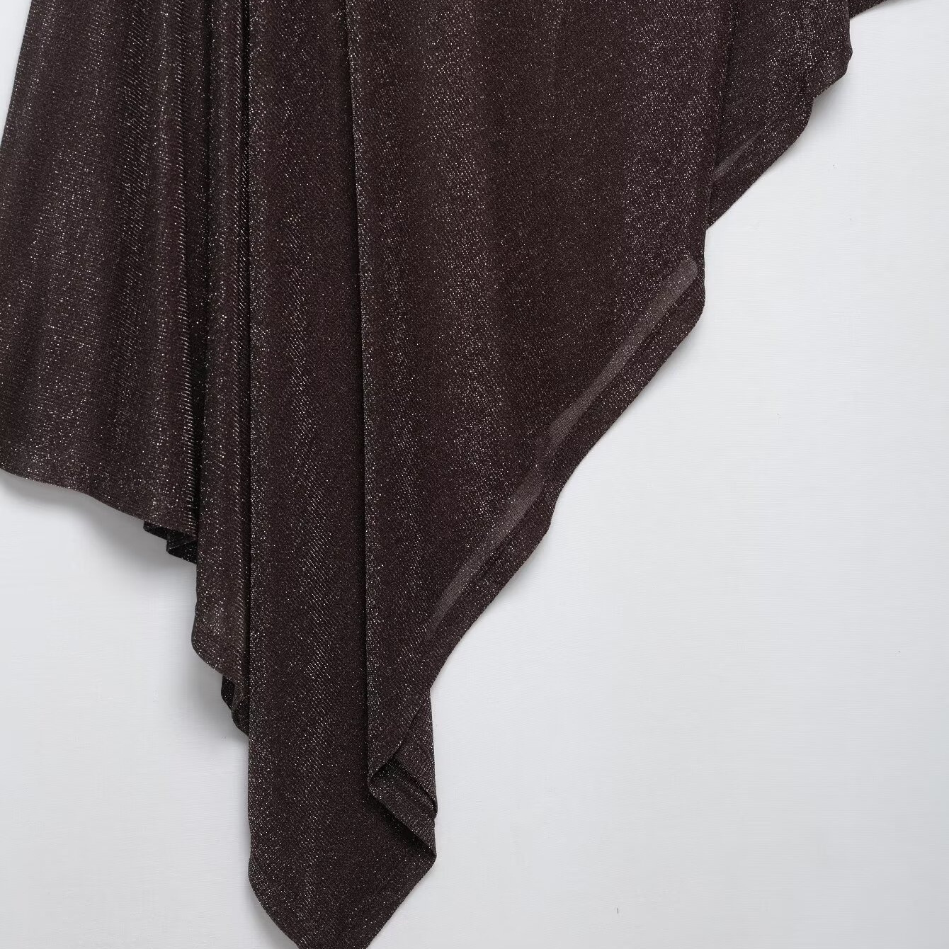 Poncho asimétrico de hilo metálico para mujer KUN-00073