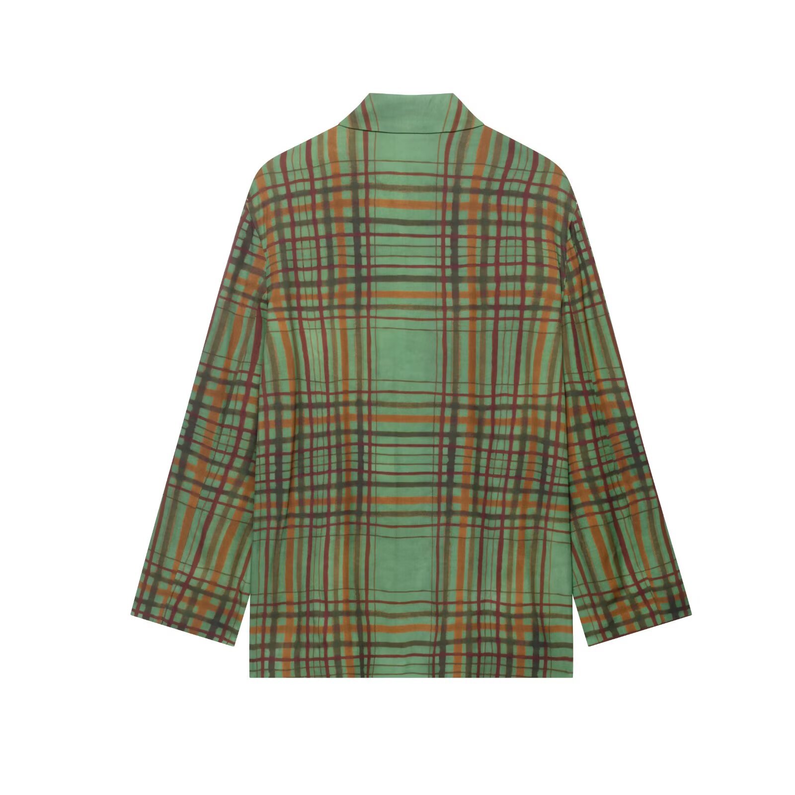 Ensemble blazer et pantalon évasé - Costume drapé à carreaux KUN-00033