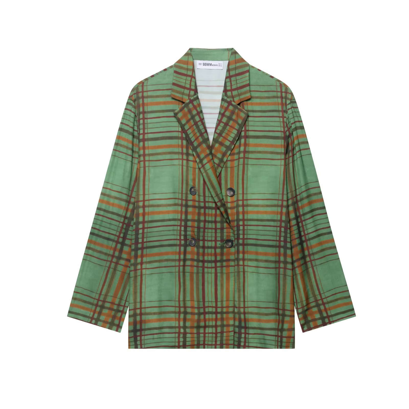 Ensemble blazer et pantalon évasé - Costume drapé à carreaux KUN-00033