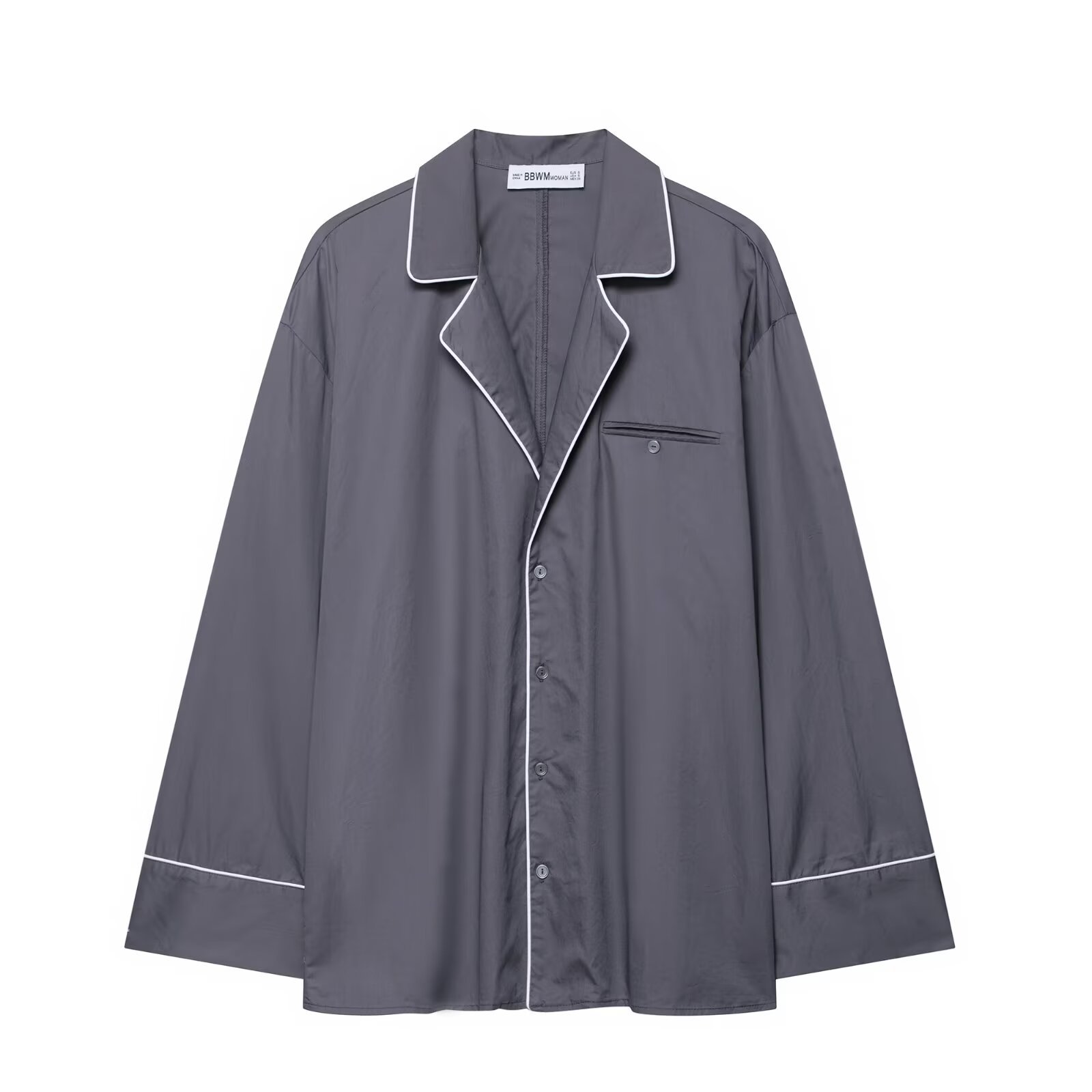 Conjunto de camisa y pantalón corto de popelina - Detalle de ribete KUN-00001