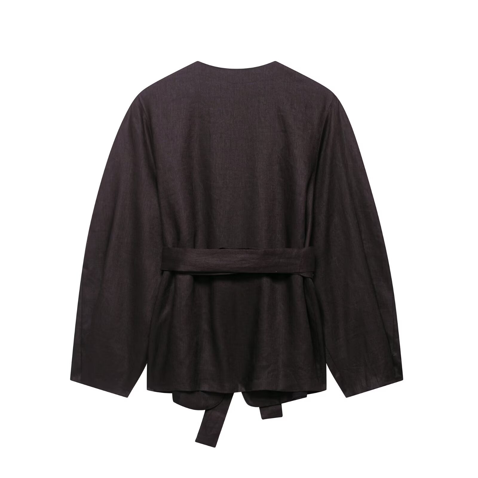 Conjunto de kimono de lino y pantalón globo - Estilo europeo KUN-00035