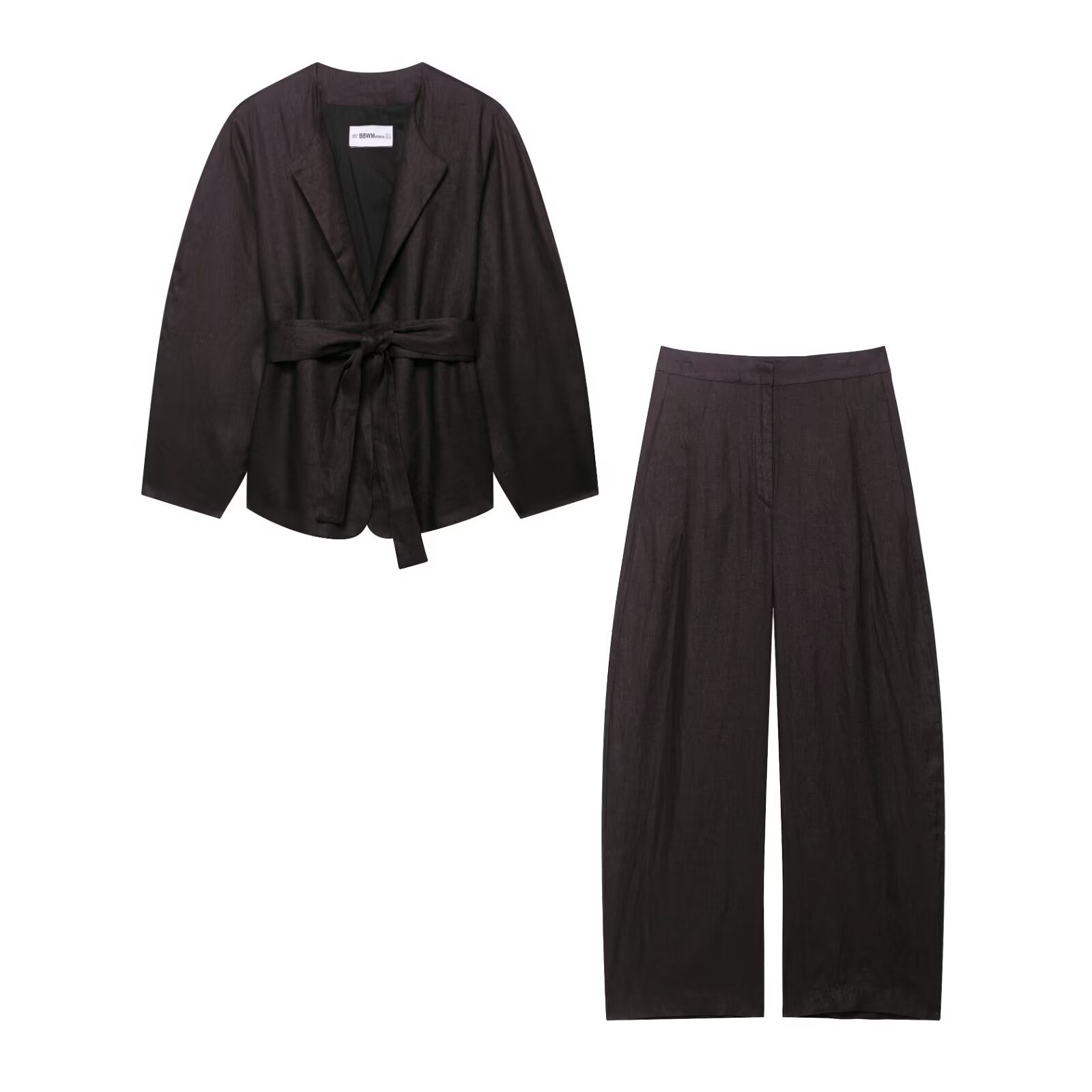 Conjunto de kimono de lino y pantalón globo - Estilo europeo KUN-00035