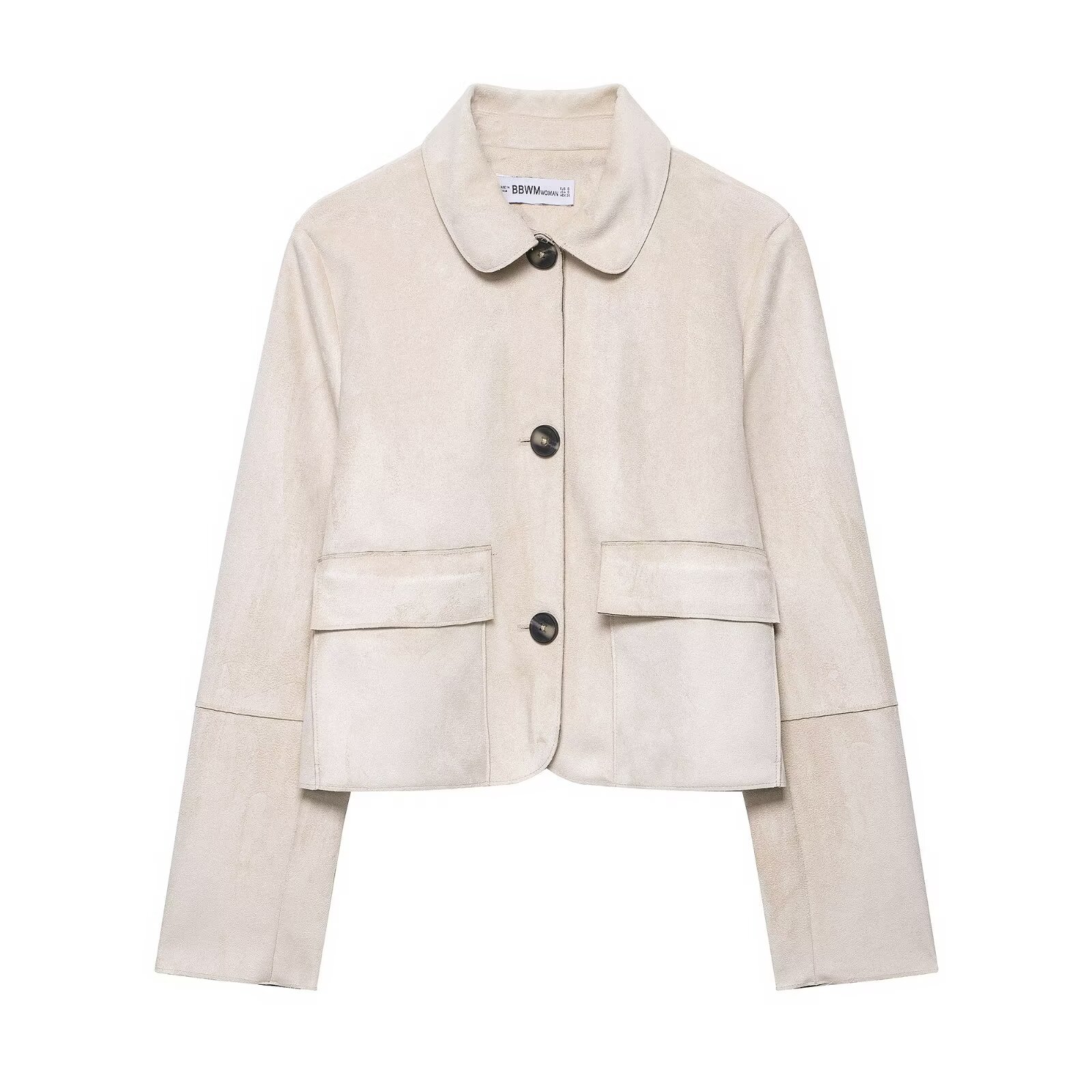 Chaqueta corta de ante sintético - Prendas de abrigo de moda para mujer KUN-00002