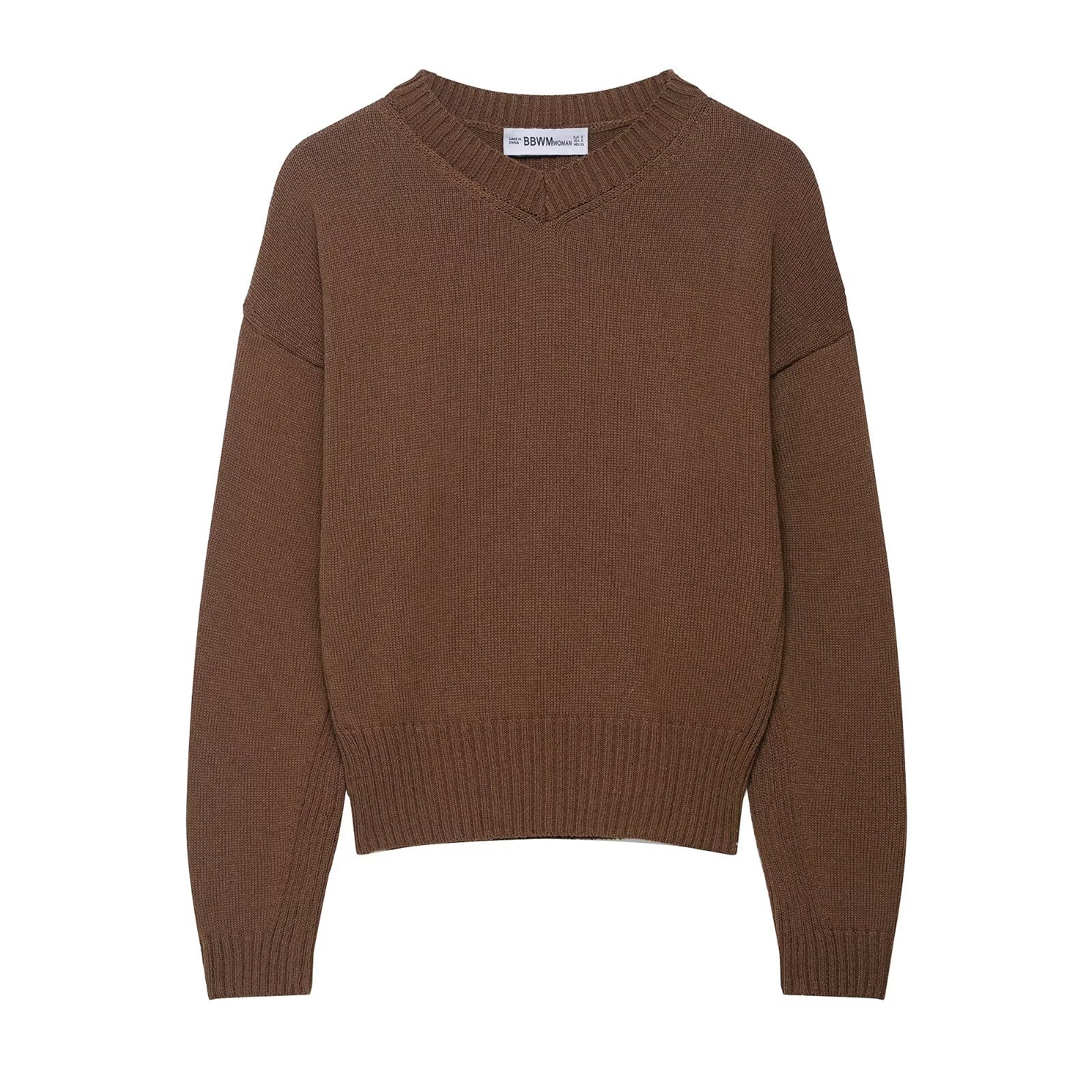 Knit Top V-Neck Stylish Sweater KUN-00052