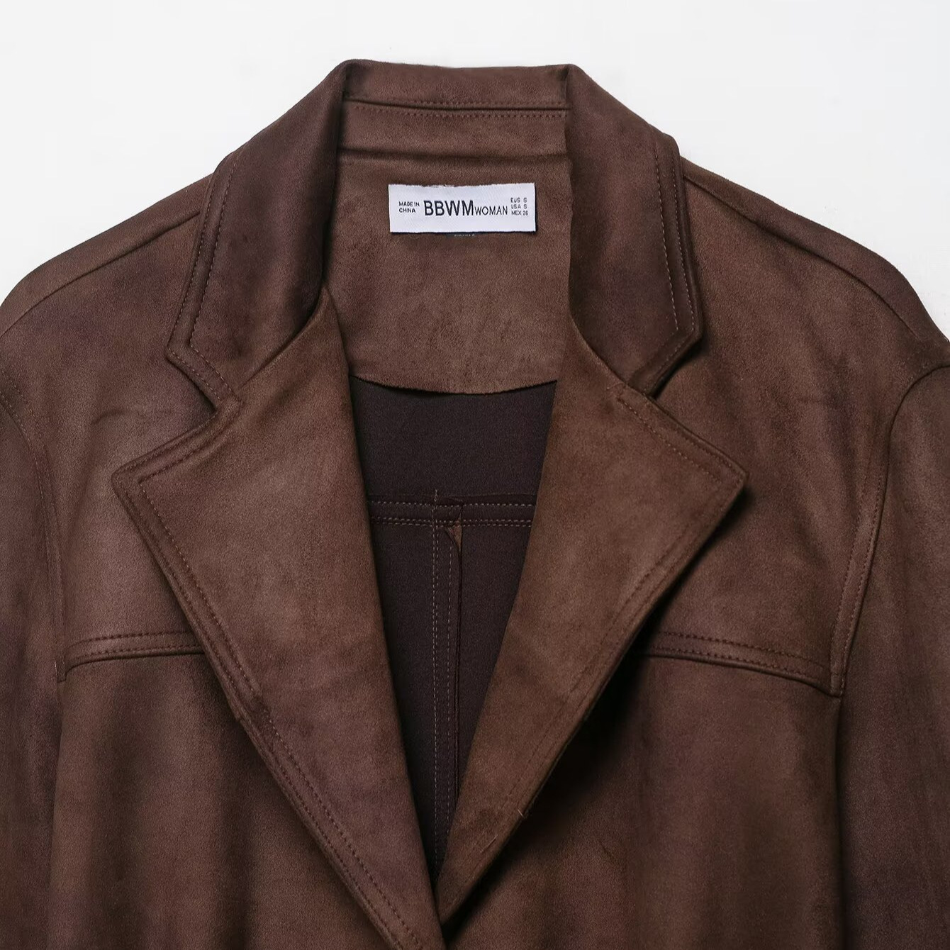 Faux Suede Belted Jacket - European Style KUN-00139