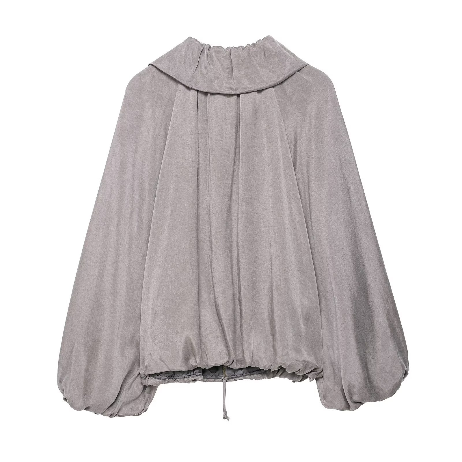 Ensemble blouson aviateur en satin et pantalon large KUN-00041