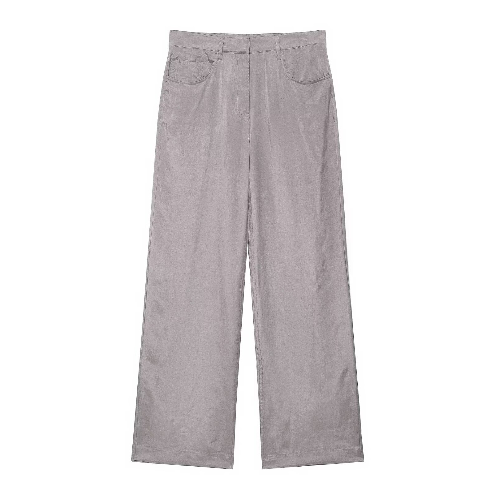 Ensemble blouson aviateur en satin et pantalon large KUN-00041