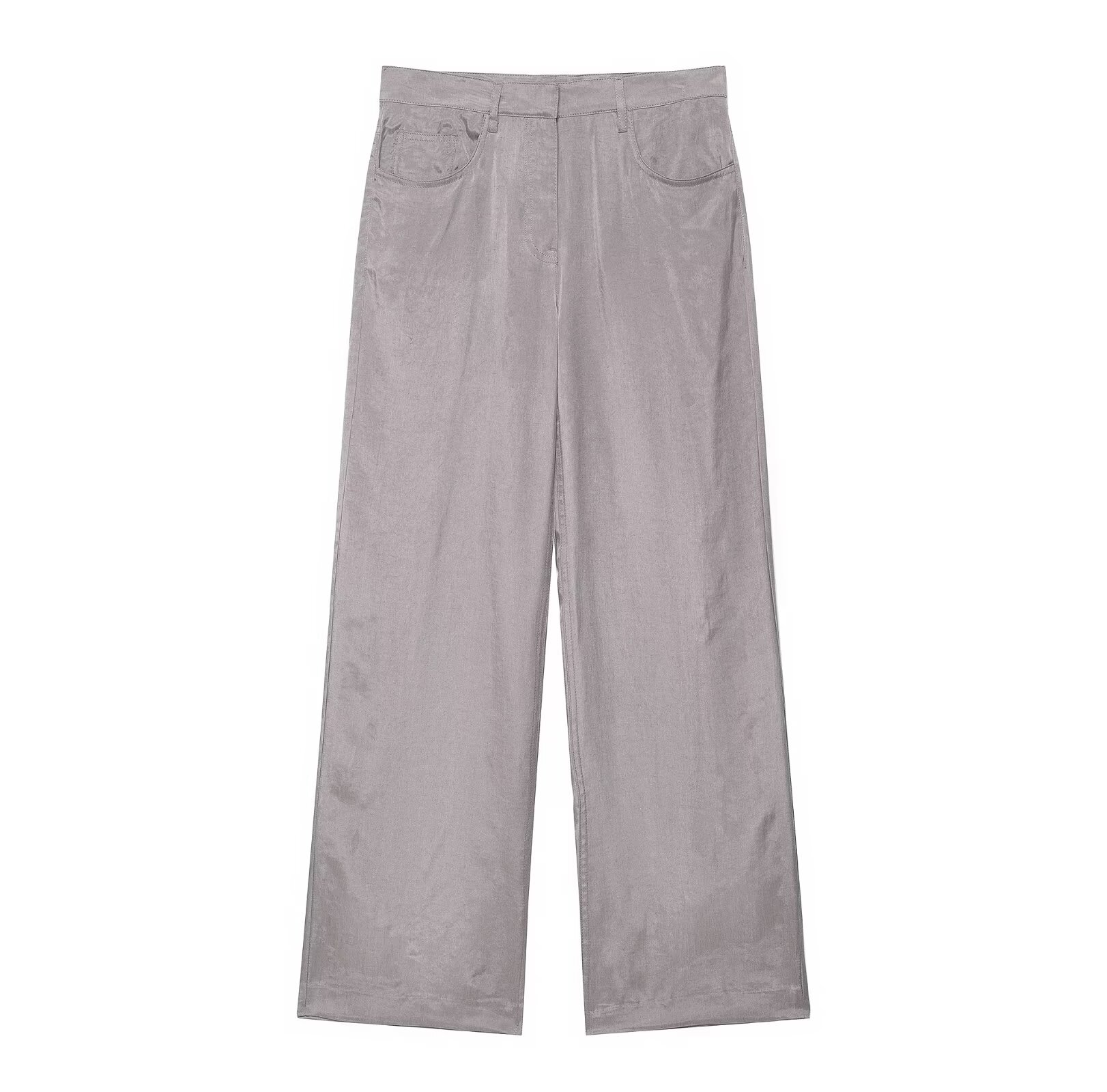 Ensemble blouson aviateur en satin et pantalon large KUN-00041