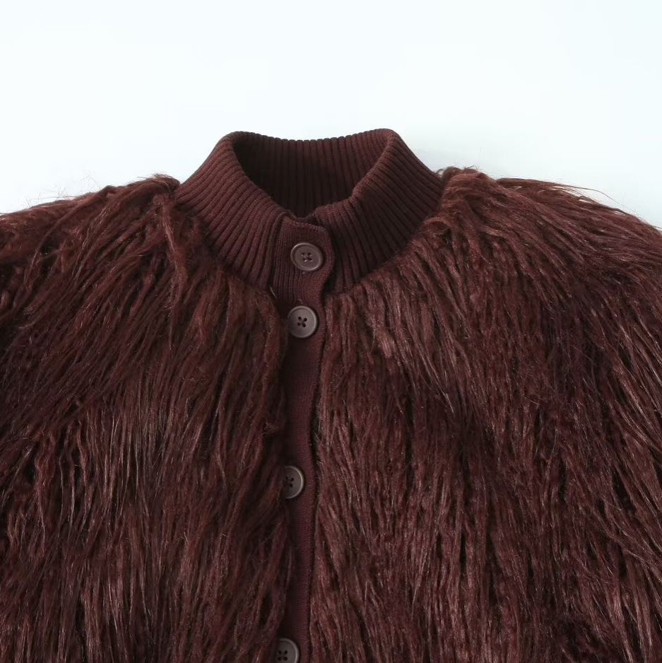 Gilet en maille imitation fourrure - Style européen KUN-00055