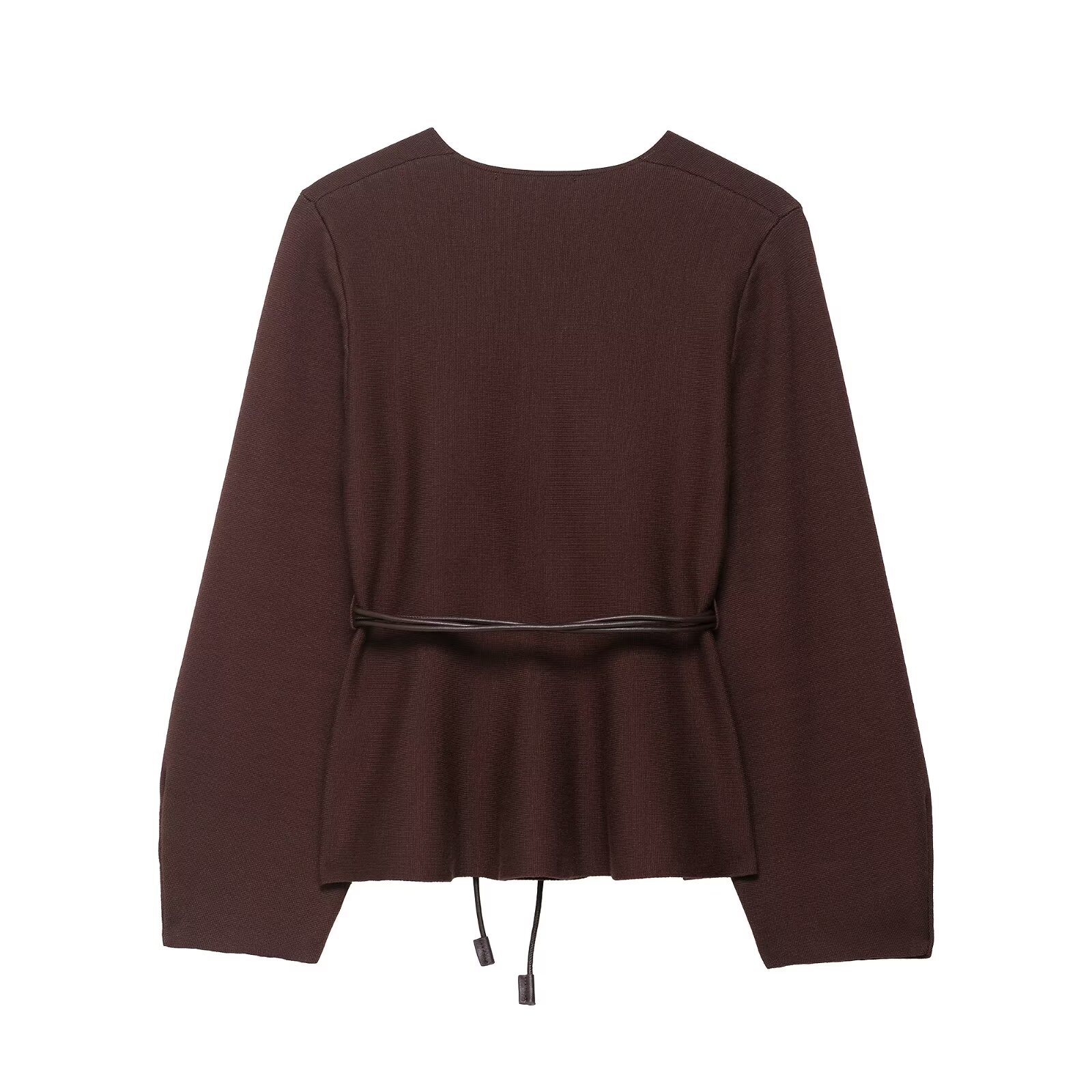 Knit Cardigan Sweater with Belt - European Chic Style KUN-00052