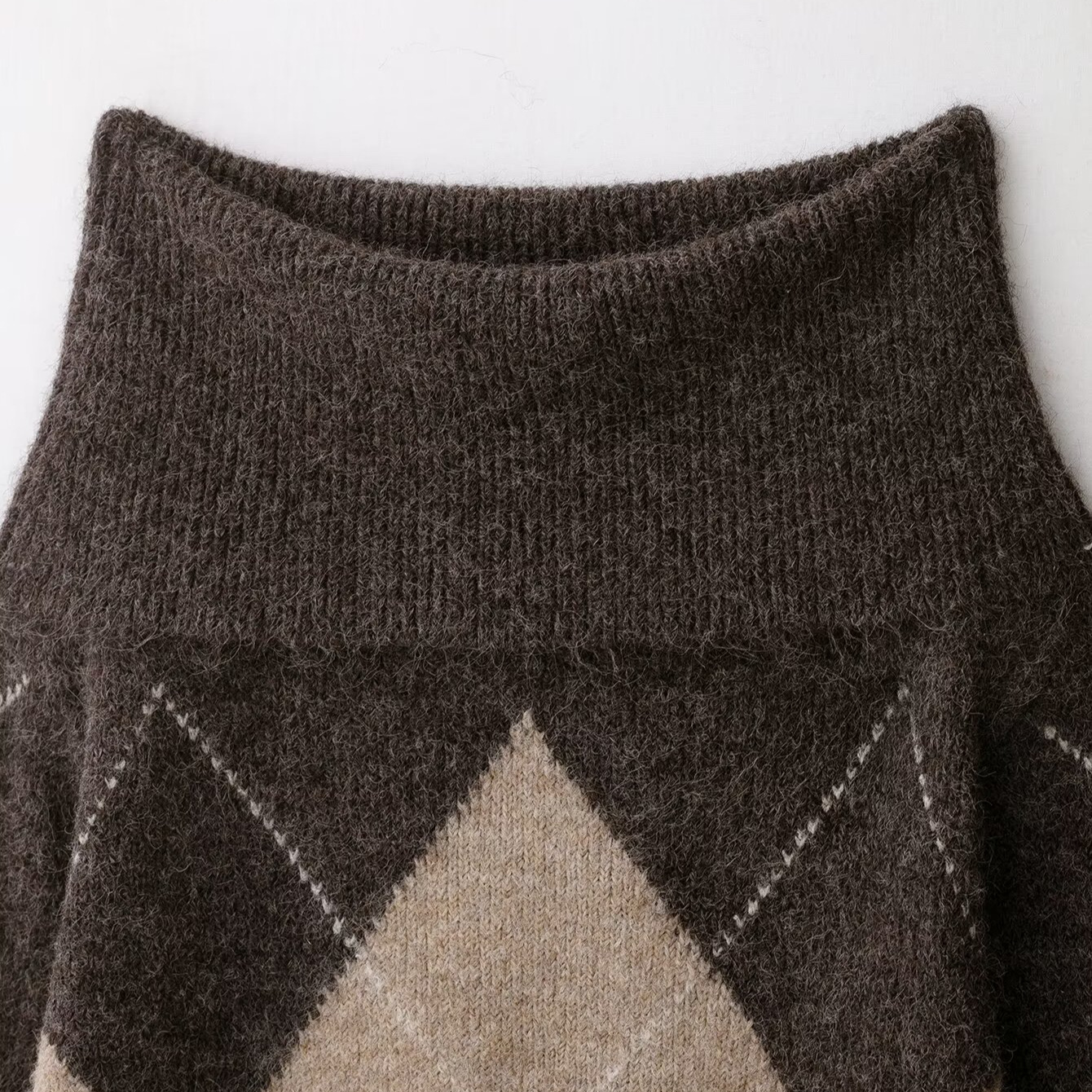 Knit Bandeau Top - Chic Diamond Pattern KUN-00110