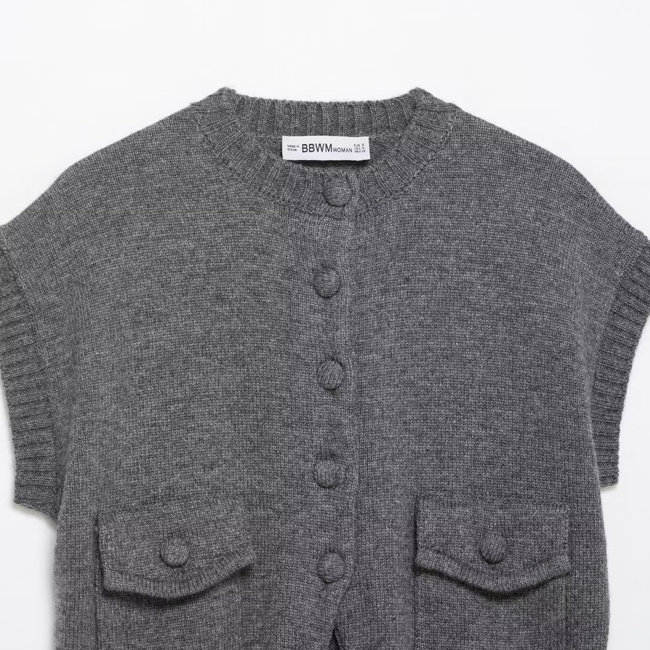 Detalle de botón de chaleco de punto - Estilo europeo KUN-00007