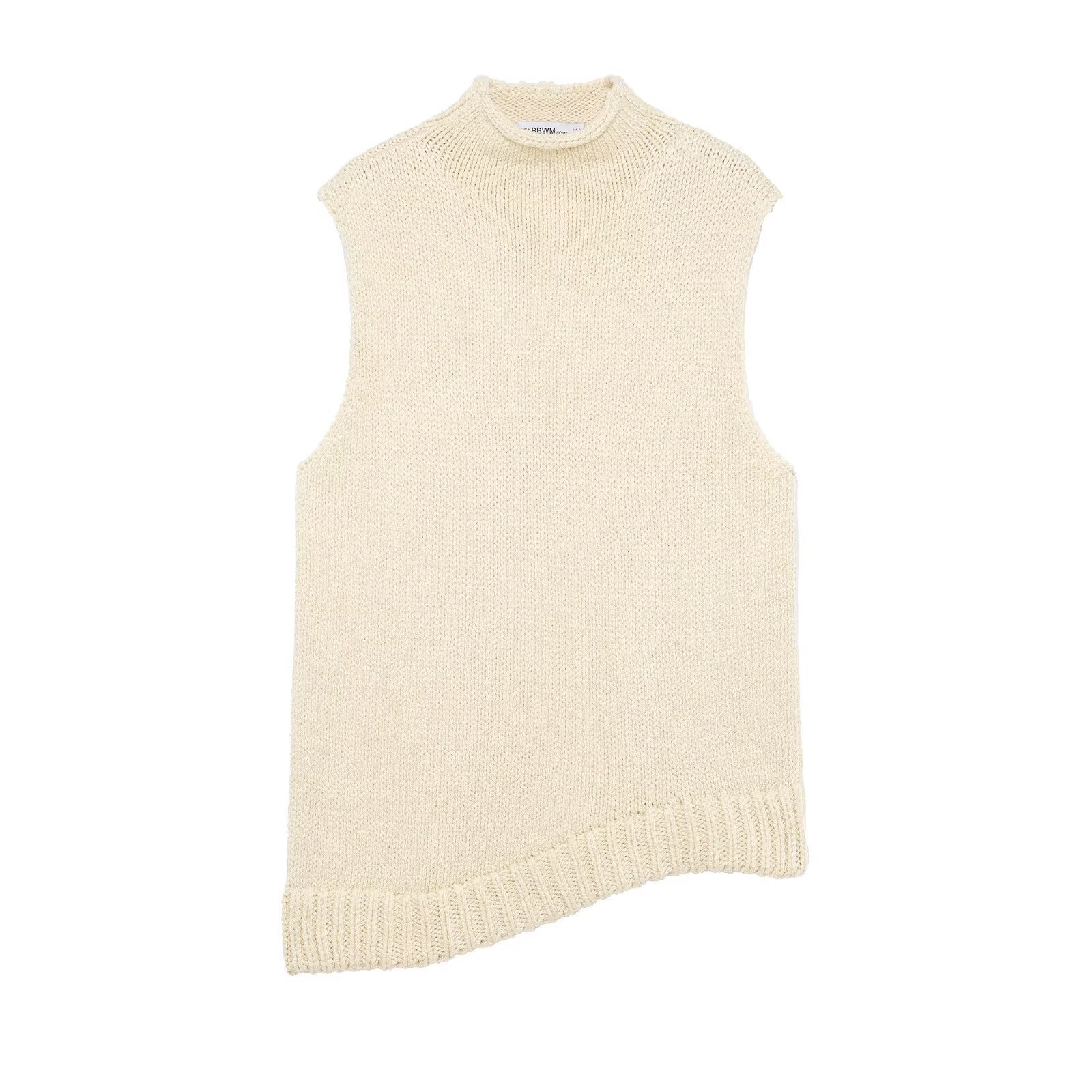 Knit Vest - Women's Stylish Asymmetric Sleeveless Top KUN-00013