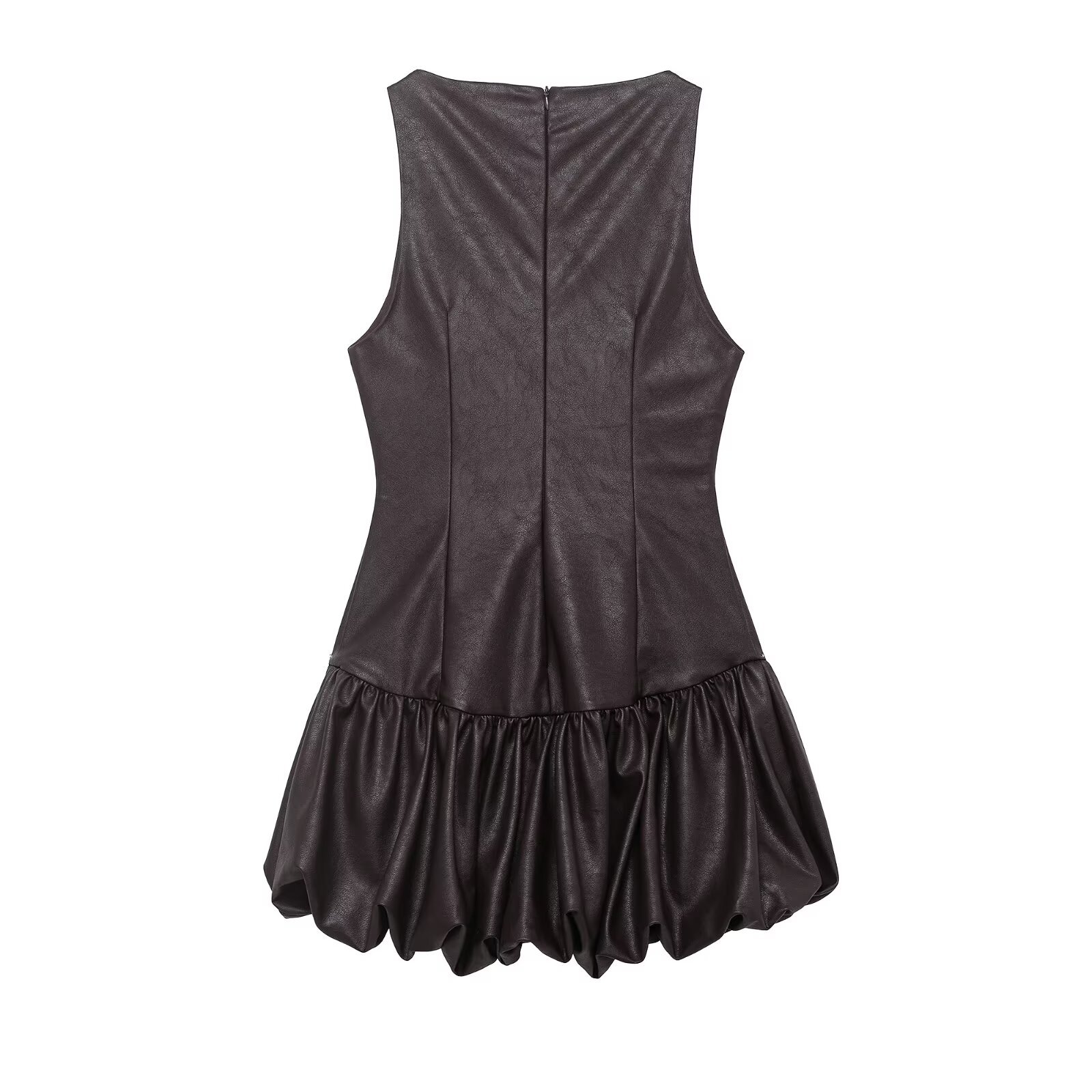 Vestido enterizo de piel sintética - Estilo europeo KUN-00029