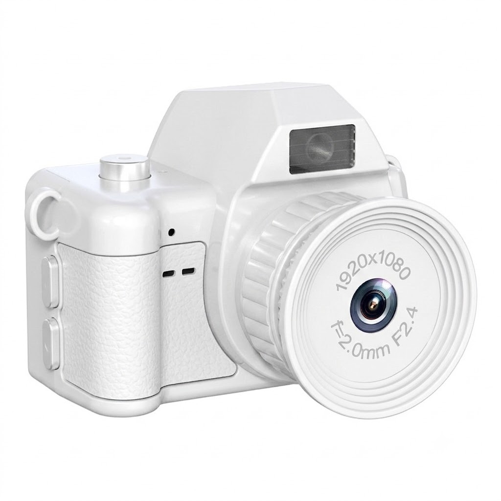 Mini cámara digital portátil de doble lente 1080P para vlogging, pantalla IPS de 1,47 pulgadas, batería de 250 mAh, carga tipo C.