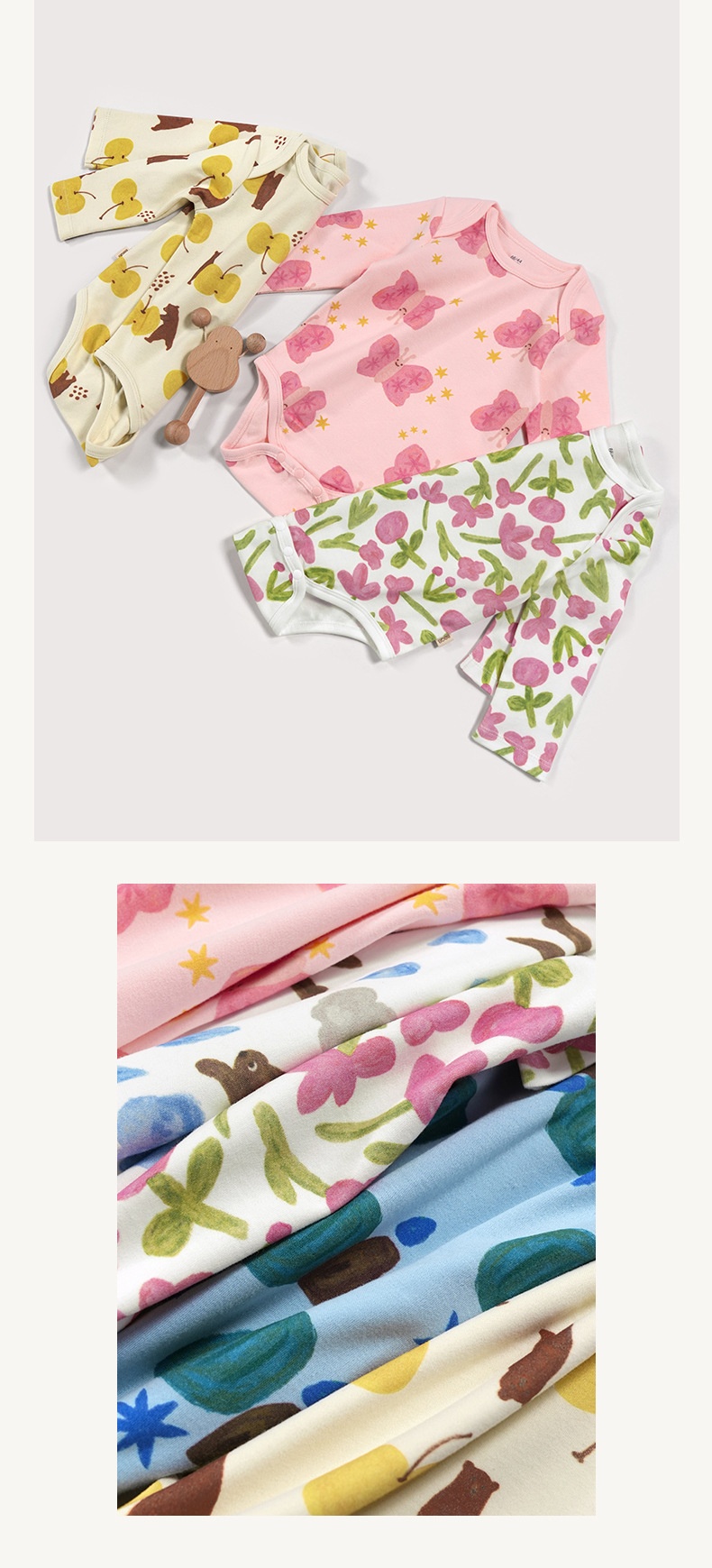 Body kimono per neonati in pura fibra di bambù