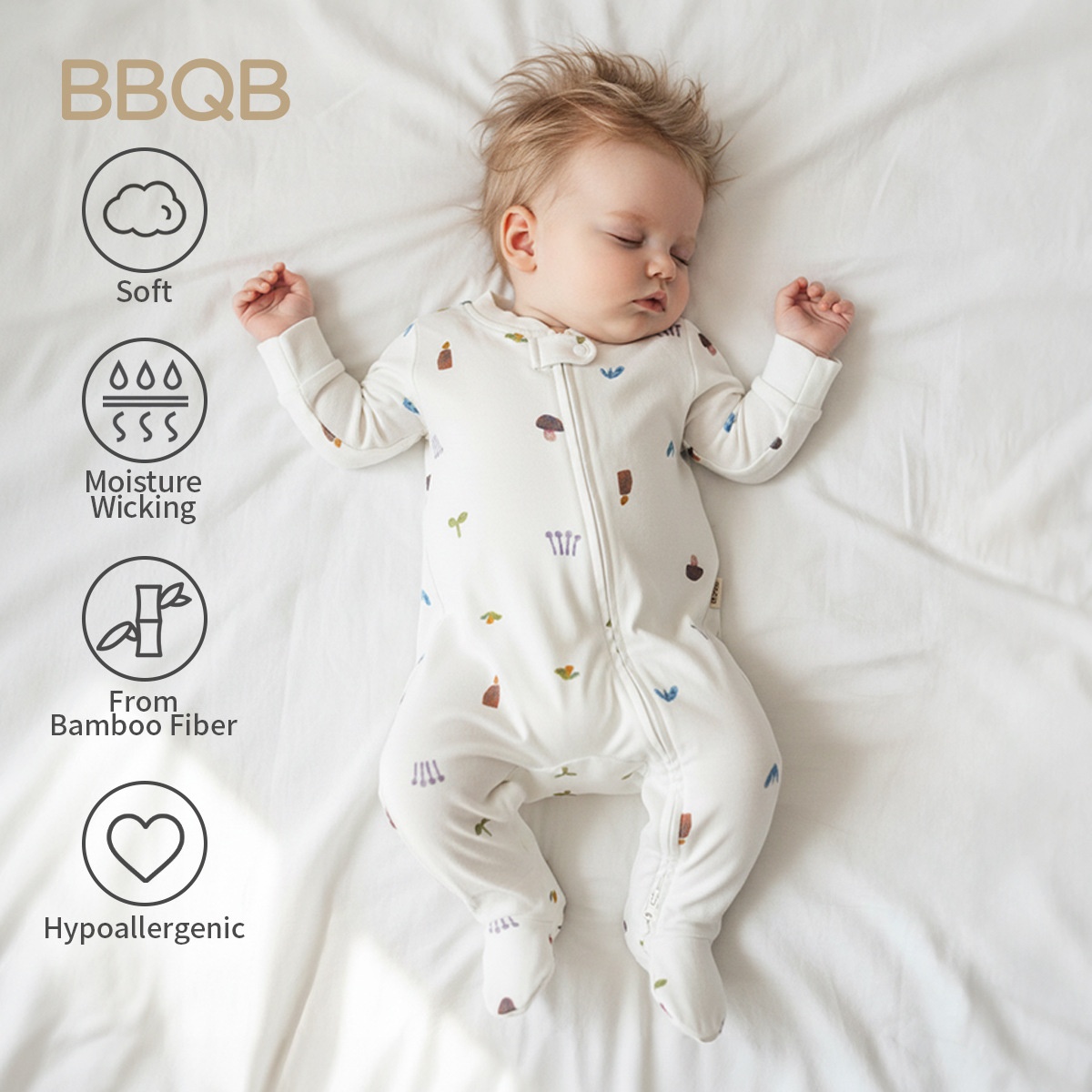 Baby High-Waisted Cotton Leggings with Cute Patches
