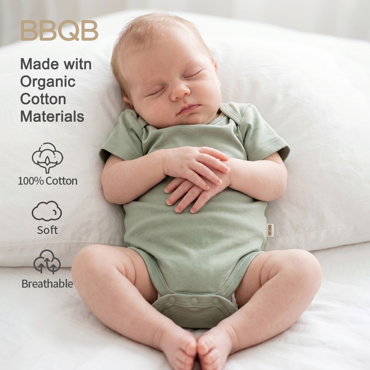 Organic Cotton Newborn Sleeper Gown - Soft Baby Sleepwear